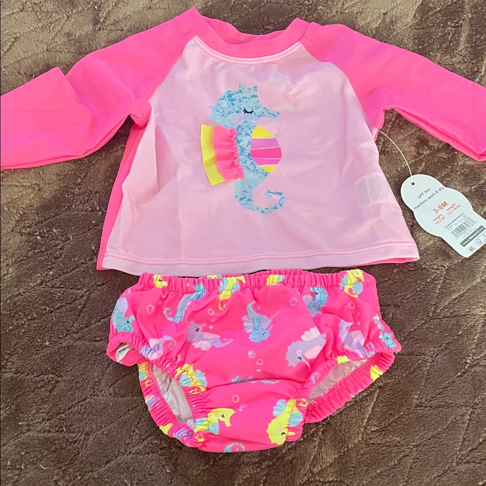 Pink Seahorse Kids Swim Set